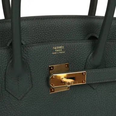 HERMÈS Hermes Birkin 30 Vert Mangrove Togo Gold Hardware | Thumbnail 7 HERMÈS Hermes Birkin 30 Vert Mangrove Togo Gold Hardware | Thumbnail 7