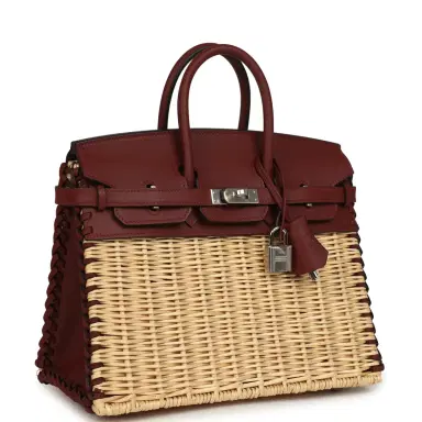 HERMÈS Hermes Picnic Birkin 25 Rouge H Swift Palladium Hardware | Thumbnail 2 HERMÈS Hermes Picnic Birkin 25 Rouge H Swift Palladium Hardware | Thumbnail 2