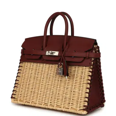 HERMÈS Hermes Picnic Birkin 25 Rouge H Swift Palladium Hardware | Thumbnail 5 HERMÈS Hermes Picnic Birkin 25 Rouge H Swift Palladium Hardware | Thumbnail 5
