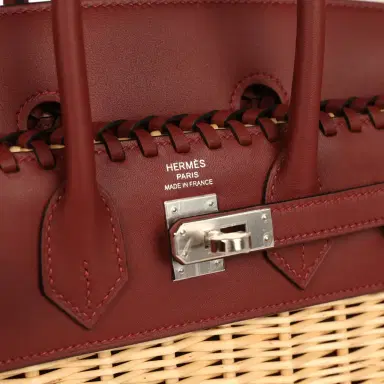 HERMÈS Hermes Picnic Birkin 25 Rouge H Swift Palladium Hardware | Thumbnail 7 HERMÈS Hermes Picnic Birkin 25 Rouge H Swift Palladium Hardware | Thumbnail 7