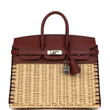 HERMÈS Hermes Picnic Birkin 25 Rouge H Swift Palladium Hardware | Thumbnail 1 HERMÈS Hermes Picnic Birkin 25 Rouge H Swift Palladium Hardware | Thumbnail 1