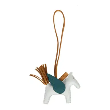 HERMÈS Hermes Rodeo Bag Charm PM Bleu Brume, Sesame, Vert Bosphore Milo Lambskin | Thumbnail 2 HERMÈS Hermes Rodeo Bag Charm PM Bleu Brume, Sesame, Vert Bosphore Milo Lambskin | Thumbnail 2