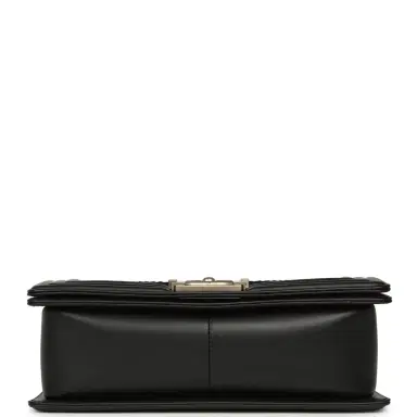 Chanel Pre-owned Chanel Boy Bag Black Python, Calfskin Matte Silver Hardware | Thumbnail 6 Chanel Pre-owned Chanel Boy Bag Black Python, Calfskin Matte Silver Hardware | Thumbnail 6