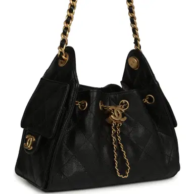 Chanel Pre-owned Chanel Mini 25 Hobo Bag Black Caviar Antique Gold Hardware | Thumbnail 2 Chanel Pre-owned Chanel Mini 25 Hobo Bag Black Caviar Antique Gold Hardware | Thumbnail 2