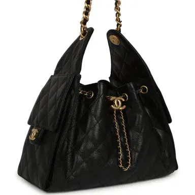Chanel Pre-owned Chanel Small 25 Hobo Bag Black Caviar Antique Gold Hardware | Thumbnail 2 Chanel Pre-owned Chanel Small 25 Hobo Bag Black Caviar Antique Gold Hardware | Thumbnail 2