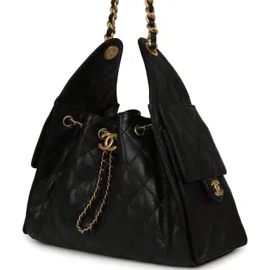 Chanel Pre-owned Chanel Small 25 Hobo Bag Black Caviar Antique Gold Hardware | Thumbnail 5 Chanel Pre-owned Chanel Small 25 Hobo Bag Black Caviar Antique Gold Hardware | Thumbnail 5
