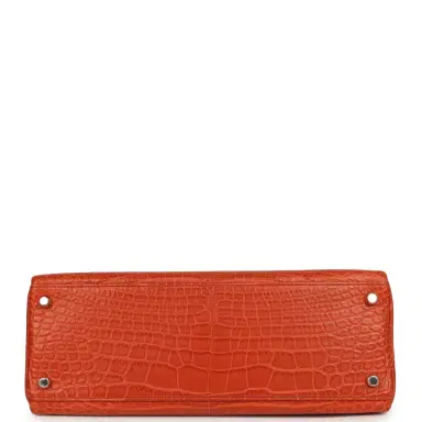 HERMÈS Pre-owned Hermes Kelly Retourne 32 Sanguine Matte Alligator Palladium Hardware | Thumbnail 6 HERMÈS Pre-owned Hermes Kelly Retourne 32 Sanguine Matte Alligator Palladium Hardware | Thumbnail 6