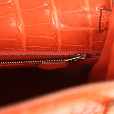 HERMÈS Pre-owned Hermes Kelly Retourne 32 Sanguine Matte Alligator Palladium Hardware | Thumbnail 9 HERMÈS Pre-owned Hermes Kelly Retourne 32 Sanguine Matte Alligator Palladium Hardware | Thumbnail 9