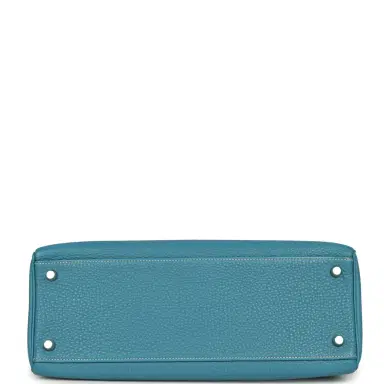 HERMÈS Vintage Hermes Kelly Retourne 32 Blue Jean Togo Palladium Hardware | Thumbnail 6 HERMÈS Vintage Hermes Kelly Retourne 32 Blue Jean Togo Palladium Hardware | Thumbnail 6