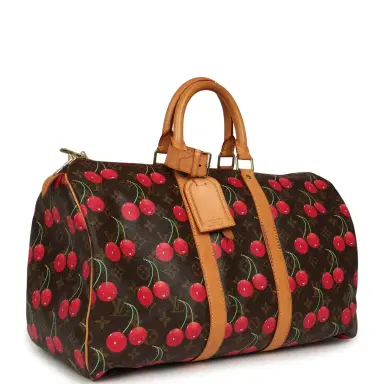 Louis Vuitton Vintage Louis Vuitton x Takashi Murkami Cheries Keepall 45 Brown and Red Cherry Monogram Gold Hardware | Thumbnail 2 Louis Vuitton Vintage Louis Vuitton x Takashi Murkami Cheries Keepall 45 Brown and Red Cherry Monogram Gold Hardware | Thumbnail 2