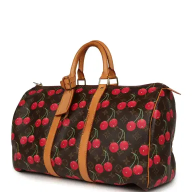 Louis Vuitton Vintage Louis Vuitton x Takashi Murkami Cheries Keepall 45 Brown and Red Cherry Monogram Gold Hardware | Thumbnail 4 Louis Vuitton Vintage Louis Vuitton x Takashi Murkami Cheries Keepall 45 Brown and Red Cherry Monogram Gold Hardware | Thumbnail 4