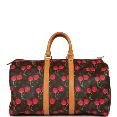 Louis Vuitton Vintage Louis Vuitton x Takashi Murkami Cheries Keepall 45 Brown and Red Cherry Monogram Gold Hardware | Thumbnail 5 Louis Vuitton Vintage Louis Vuitton x Takashi Murkami Cheries Keepall 45 Brown and Red Cherry Monogram Gold Hardware | Thumbnail 5