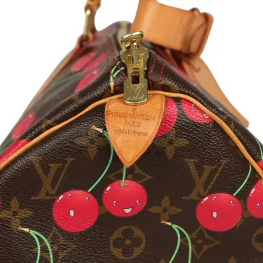 Louis Vuitton Vintage Louis Vuitton x Takashi Murkami Cheries Keepall 45 Brown and Red Cherry Monogram Gold Hardware | Thumbnail 8 Louis Vuitton Vintage Louis Vuitton x Takashi Murkami Cheries Keepall 45 Brown and Red Cherry Monogram Gold Hardware | Thumbnail 8