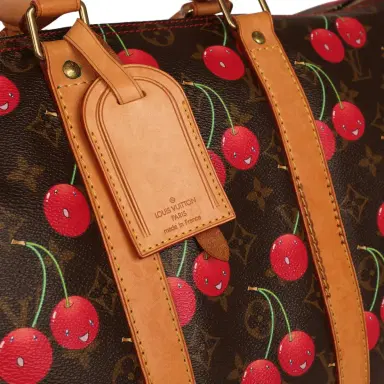 Louis Vuitton Vintage Louis Vuitton x Takashi Murkami Cheries Keepall 45 Brown and Red Cherry Monogram Gold Hardware | Thumbnail 9 Louis Vuitton Vintage Louis Vuitton x Takashi Murkami Cheries Keepall 45 Brown and Red Cherry Monogram Gold Hardware | Thumbnail 9