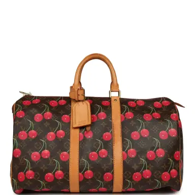 Louis Vuitton Vintage Louis Vuitton x Takashi Murkami Cheries Keepall 45 Brown and Red Cherry Monogram Gold Hardware | Thumbnail 1 Louis Vuitton Vintage Louis Vuitton x Takashi Murkami Cheries Keepall 45 Brown and Red Cherry Monogram Gold Hardware | Thumbnail 1