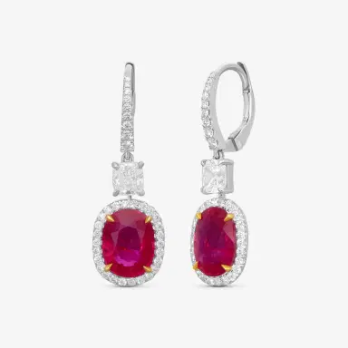 DIANA M. JEWELS Diana M. Jewels 18K White Gold Ruby & Diamond Drop Earrings by The Solist | Thumbnail 2 DIANA M. JEWELS Diana M. Jewels 18K White Gold Ruby & Diamond Drop Earrings by The Solist | Thumbnail 2