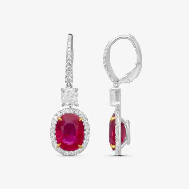 DIANA M. JEWELS Diana M. Jewels 18K White Gold Ruby & Diamond Drop Earrings by The Solist | Thumbnail 3 DIANA M. JEWELS Diana M. Jewels 18K White Gold Ruby & Diamond Drop Earrings by The Solist | Thumbnail 3
