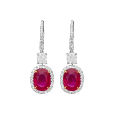 DIANA M. JEWELS Diana M. Jewels 18K White Gold Ruby & Diamond Drop Earrings by The Solist | Thumbnail 1 DIANA M. JEWELS Diana M. Jewels 18K White Gold Ruby & Diamond Drop Earrings by The Solist | Thumbnail 1