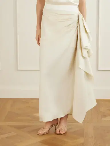 Heirlome Liliana Gathered Silk-twill Midi Skirt | Thumbnail 3 Heirlome Liliana Gathered Silk-twill Midi Skirt | Thumbnail 3