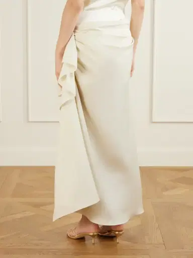 Heirlome Liliana Gathered Silk-twill Midi Skirt | Thumbnail 4 Heirlome Liliana Gathered Silk-twill Midi Skirt | Thumbnail 4