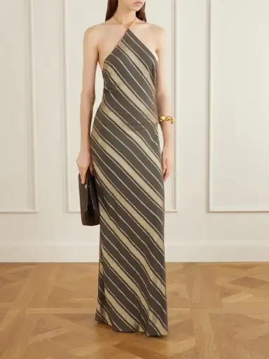 Stella McCartney Striped Silk-blend Halter Neck Maxi Dress | Thumbnail 2 Stella McCartney Striped Silk-blend Halter Neck Maxi Dress | Thumbnail 2
