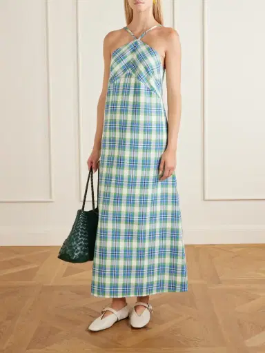 Rosie Assoulin Call Me Maybe Checked Woven Cotton Maxi Dress | Thumbnail 2 Rosie Assoulin Call Me Maybe Checked Woven Cotton Maxi Dress | Thumbnail 2