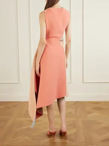 Maticevski Lash Cape-effect Two-tone Faille Midi Dress | Thumbnail 3 Maticevski Lash Cape-effect Two-tone Faille Midi Dress | Thumbnail 3