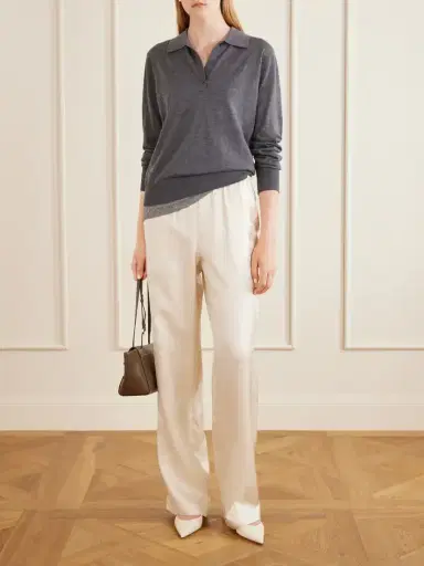 Loulou de Saison Miles Cashmere Polo Sweater | Thumbnail 2 Loulou de Saison Miles Cashmere Polo Sweater | Thumbnail 2