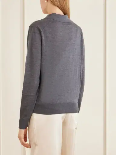 Loulou de Saison Miles Cashmere Polo Sweater | Thumbnail 4 Loulou de Saison Miles Cashmere Polo Sweater | Thumbnail 4