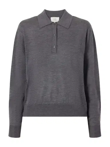 Loulou de Saison Miles Cashmere Polo Sweater | Thumbnail 1 Loulou de Saison Miles Cashmere Polo Sweater | Thumbnail 1