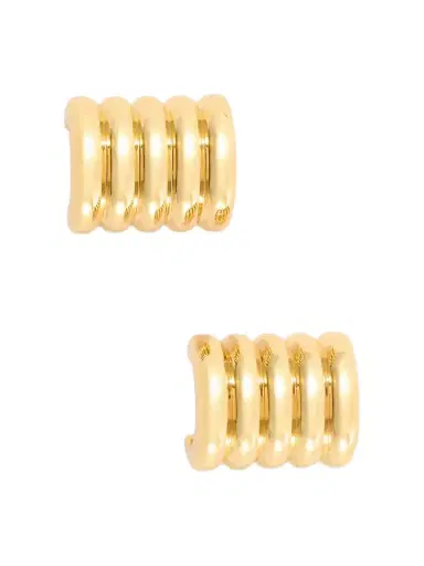 Déhanche Hollyhock Medium Gold-tone Earrings | Thumbnail 1 Déhanche Hollyhock Medium Gold-tone Earrings | Thumbnail 1