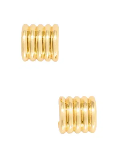 Déhanche Hollyhock Small Gold-tone Earrings | Thumbnail 1 Déhanche Hollyhock Small Gold-tone Earrings | Thumbnail 1