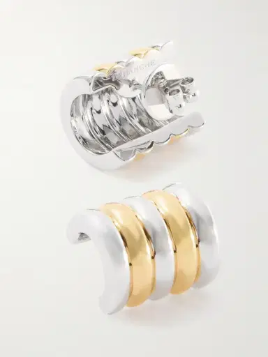 Déhanche Hollyhock Silver And Gold-tone Earrings | Thumbnail 3 Déhanche Hollyhock Silver And Gold-tone Earrings | Thumbnail 3