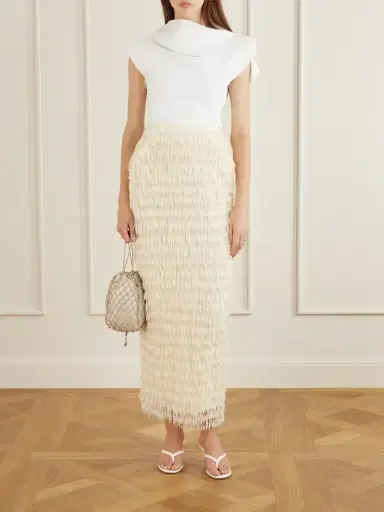Maticevski Resonate Fringed Satin Midi Skirt | Thumbnail 2 Maticevski Resonate Fringed Satin Midi Skirt | Thumbnail 2