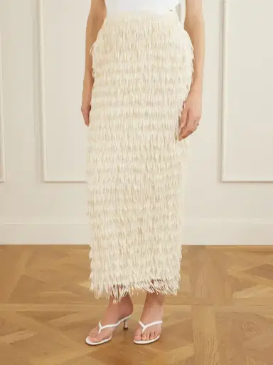 Maticevski Resonate Fringed Satin Midi Skirt | Thumbnail 3 Maticevski Resonate Fringed Satin Midi Skirt | Thumbnail 3