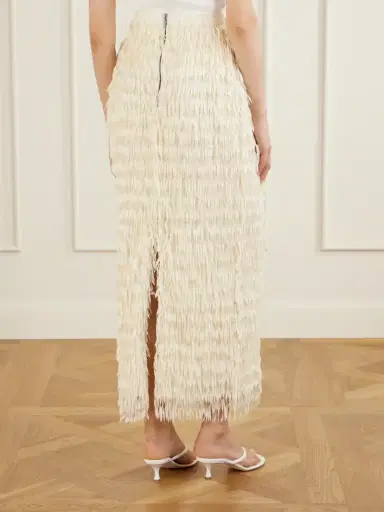 Maticevski Resonate Fringed Satin Midi Skirt | Thumbnail 4 Maticevski Resonate Fringed Satin Midi Skirt | Thumbnail 4