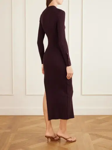 Courrèges Logo-embroidered Ribbed Polo Midi Dress | Thumbnail 4 Courrèges Logo-embroidered Ribbed Polo Midi Dress | Thumbnail 4