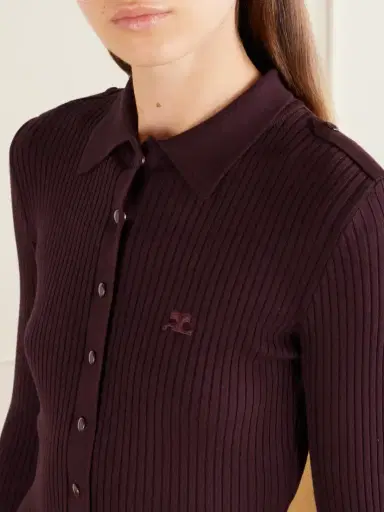 Courrèges Logo-embroidered Ribbed Polo Midi Dress | Thumbnail 5 Courrèges Logo-embroidered Ribbed Polo Midi Dress | Thumbnail 5