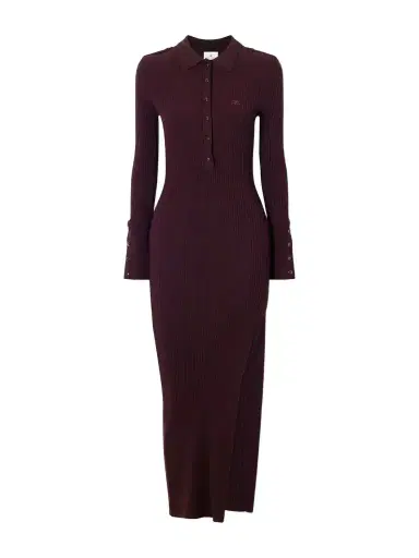 Courrèges Logo-embroidered Ribbed Polo Midi Dress | Thumbnail 1 Courrèges Logo-embroidered Ribbed Polo Midi Dress | Thumbnail 1