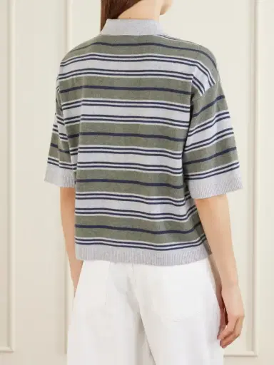 TWP Striped Cashmere Polo Sweater | Thumbnail 4 TWP Striped Cashmere Polo Sweater | Thumbnail 4