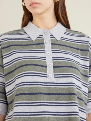 TWP Striped Cashmere Polo Sweater | Thumbnail 5 TWP Striped Cashmere Polo Sweater | Thumbnail 5