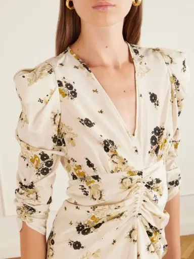 Isabel Marant Albini Gathered Floral-print Stretch-silk Midi Dress | Thumbnail 4 Isabel Marant Albini Gathered Floral-print Stretch-silk Midi Dress | Thumbnail 4