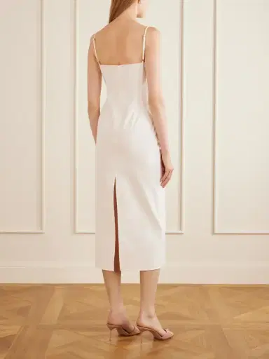 Magda Butrym Embellished Ruffled Cotton Midi Dress | Thumbnail 3 Magda Butrym Embellished Ruffled Cotton Midi Dress | Thumbnail 3