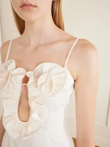 Magda Butrym Embellished Ruffled Cotton Midi Dress | Thumbnail 4 Magda Butrym Embellished Ruffled Cotton Midi Dress | Thumbnail 4