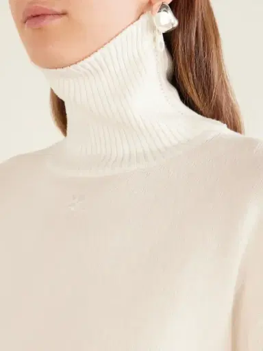 Courrèges Logo-embroidered Ribbed-knit Wool Sweater | Thumbnail 5 Courrèges Logo-embroidered Ribbed-knit Wool Sweater | Thumbnail 5