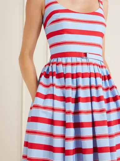Emilia Wickstead Eglantine Belted Striped Cotton Midi Dress | Thumbnail 4 Emilia Wickstead Eglantine Belted Striped Cotton Midi Dress | Thumbnail 4