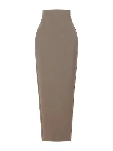 Rick Owens Dirt Pillar Stretch Wool-blend Midi Skirt | Thumbnail 1 Rick Owens Dirt Pillar Stretch Wool-blend Midi Skirt | Thumbnail 1