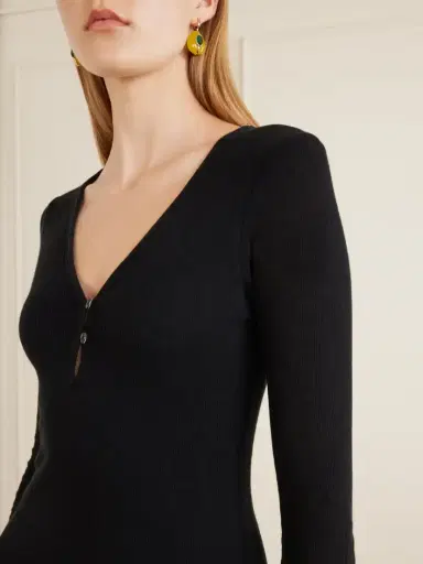 James Perse Ribbed Cotton And Cashmere-blend Mini Dress | Thumbnail 4 James Perse Ribbed Cotton And Cashmere-blend Mini Dress | Thumbnail 4