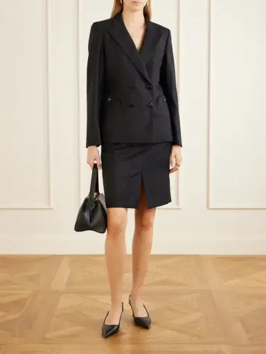 Blazé Milano Popeye Pinstriped Wool Knee-length Skirt | Thumbnail 2 Blazé Milano Popeye Pinstriped Wool Knee-length Skirt | Thumbnail 2