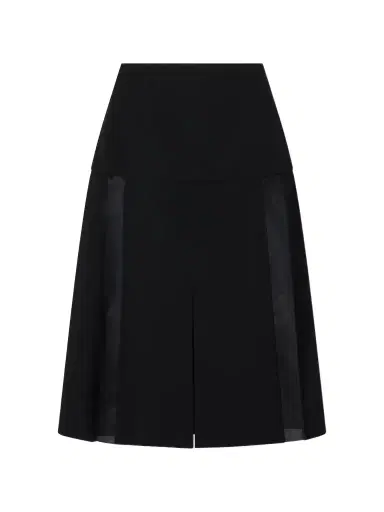 Jil Sander Satin-trimmed Wool Midi Skirt | Thumbnail 1 Jil Sander Satin-trimmed Wool Midi Skirt | Thumbnail 1